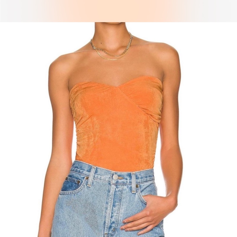 Revolve super down orange tube top